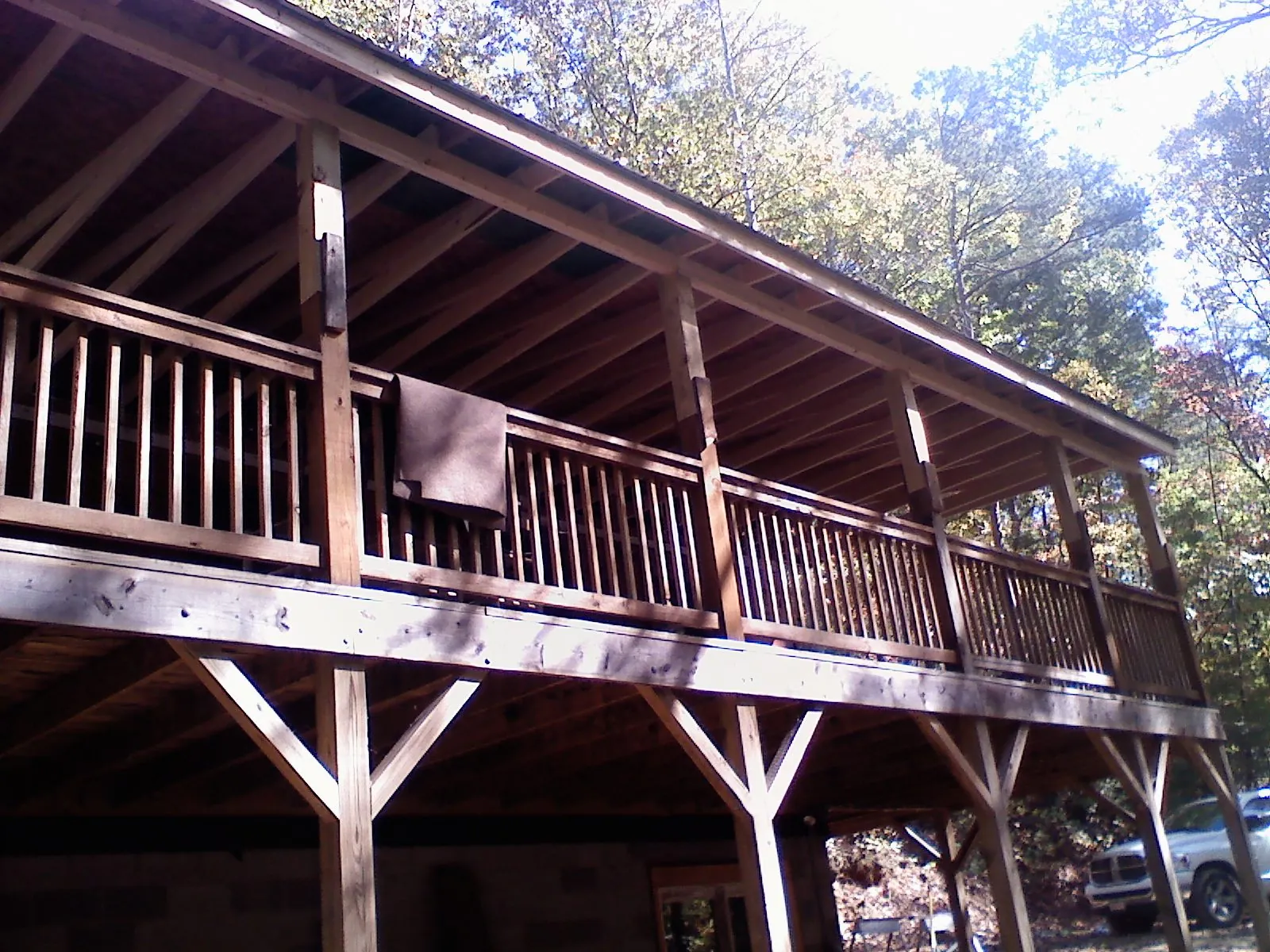 Timber framing under a new elevated porch and deck — Roof Leak Repair in Smithton by Roofing Brothers